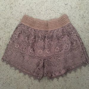 Brown lace shorts